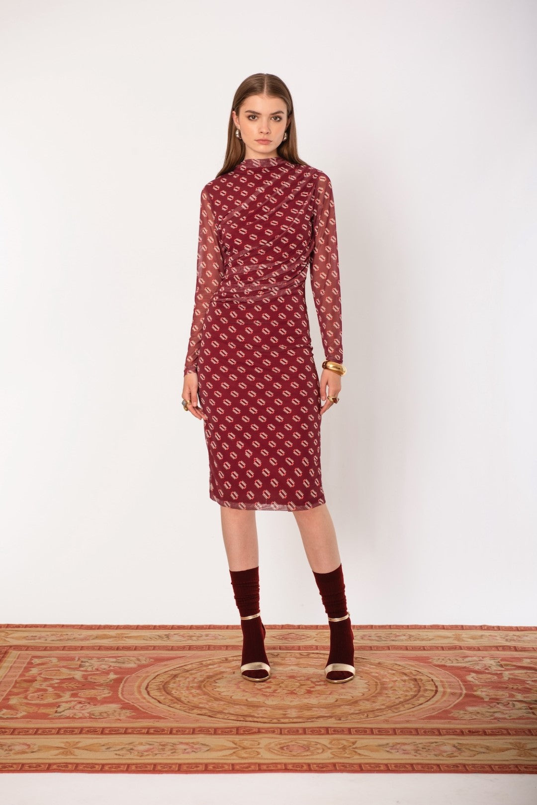 Abito tulle fantasia geometrica No-Nà