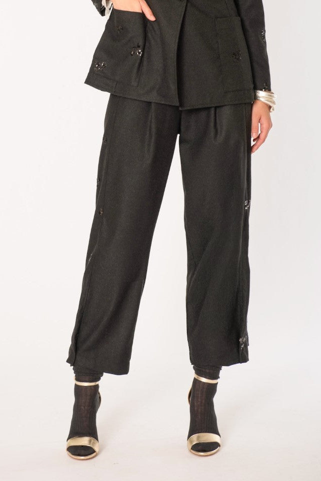 Pantalone con inserto di paillettes No-Nà