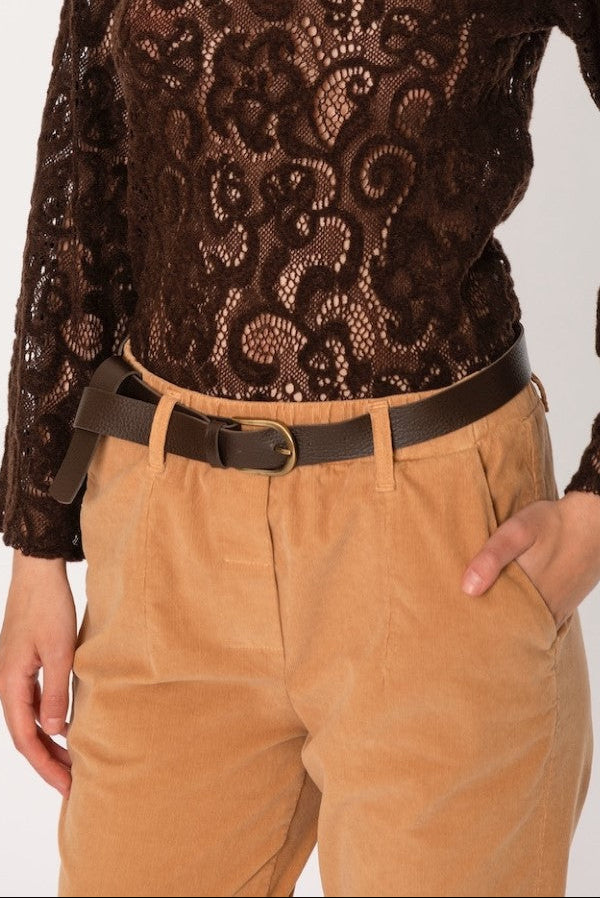 Pantalone in velluto con cintura in Cotone No-Nà