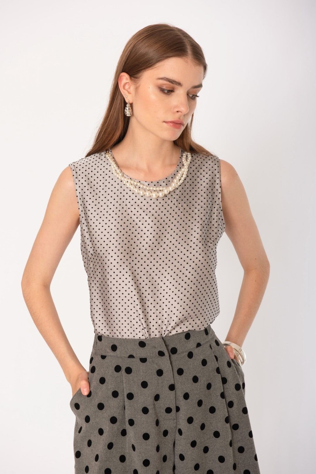 Top micro pois con accessorio in 100% Viscosa No-Nà