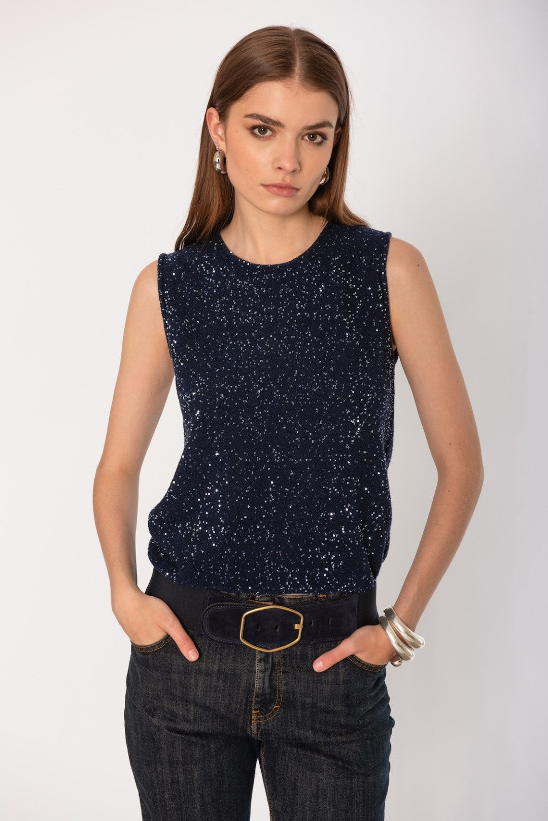 Top con micro paillettes No-Nà
