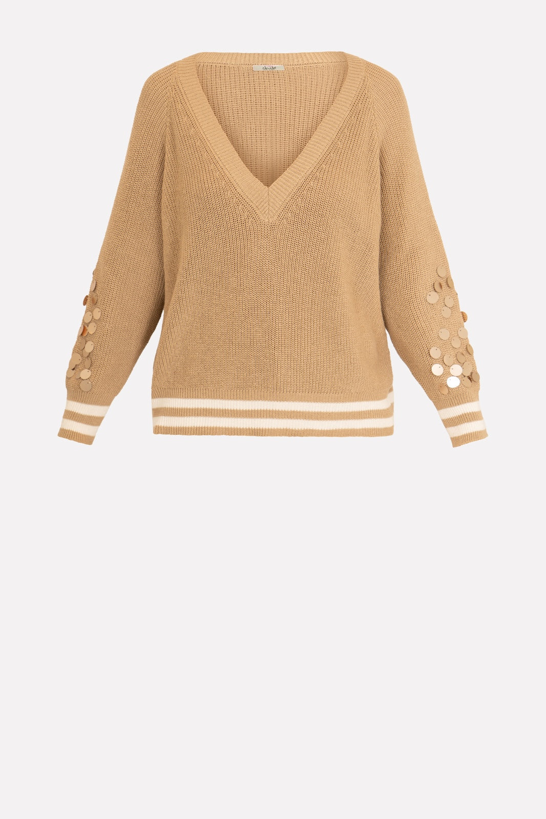 Maglia paillettes bordo contrasto No-nà