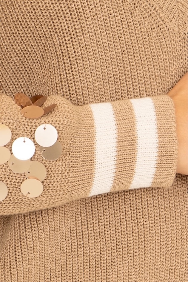 Maglia paillettes bordo contrasto No-nà