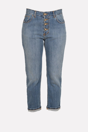 Denim con bottoni gioiello No-nà