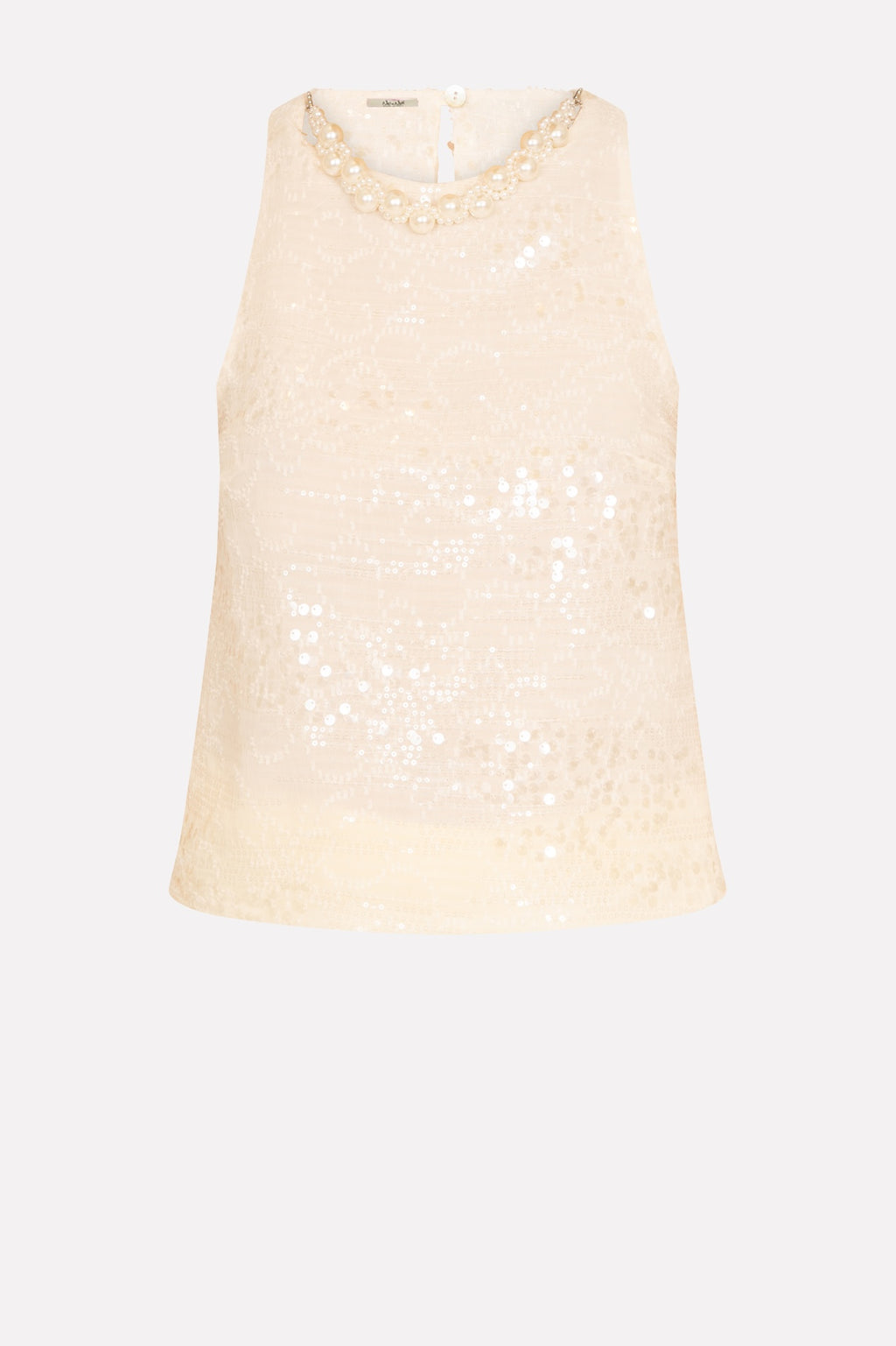 Top con collana ricamo paillettes No-nà