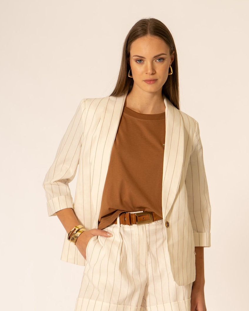 Giacca gessata No-nà