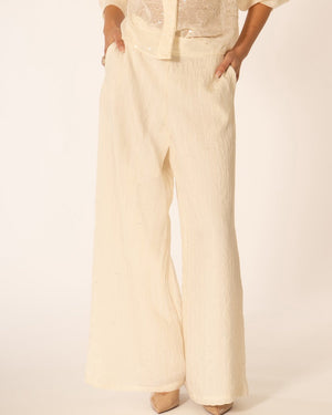 Pantalone ampio con micro paillettes No-nà