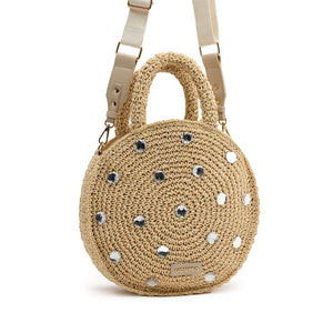 Borsetta estiva in rafia con strass Muscoda