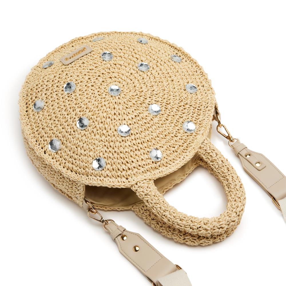 Borsetta estiva in rafia con strass Muscoda