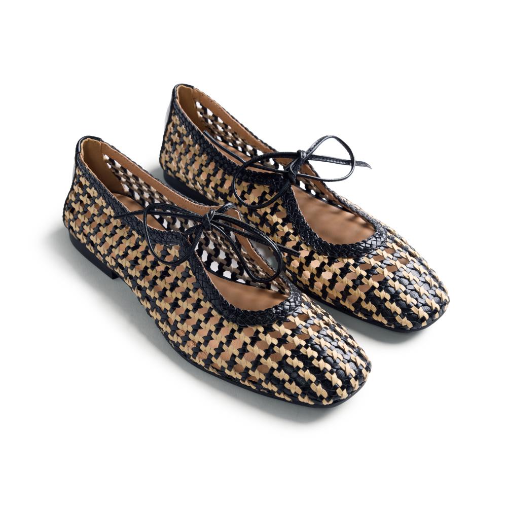 Ballerine con laccio e pelle intrecciata Worden