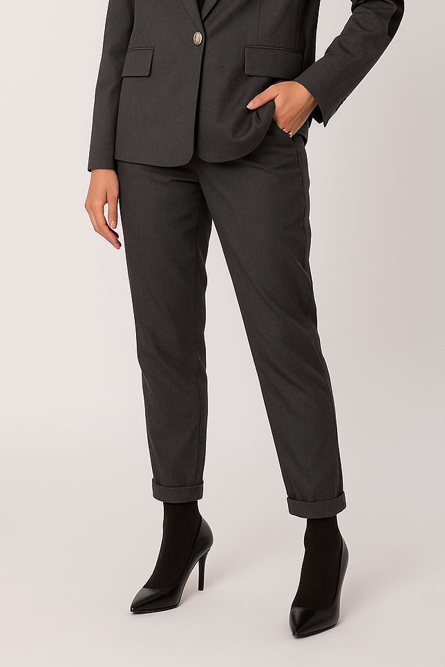 Pantalone casual con risvoltino in Viscosa No-Nà