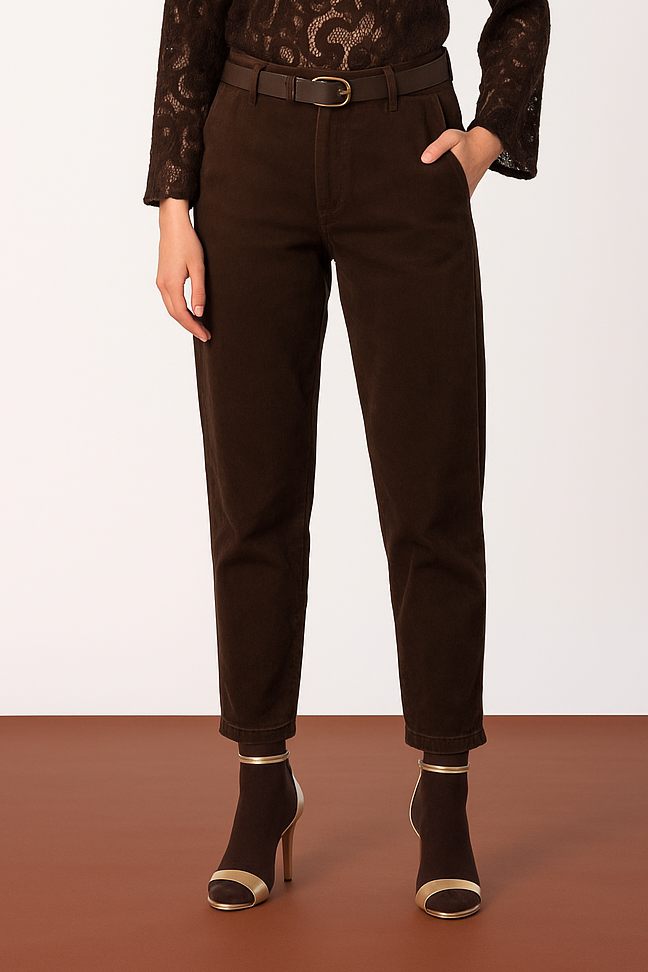 Pantalone in velluto con cintura in Cotone No-Nà