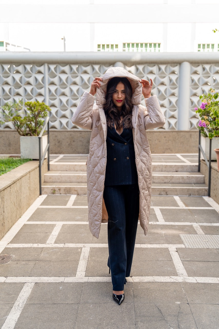 Piumino lungo trapuntato con cintura  No-Nà