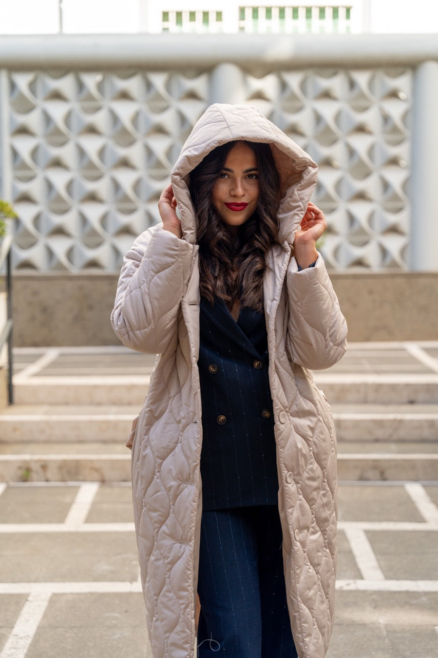 Piumino lungo trapuntato con cintura  No-Nà