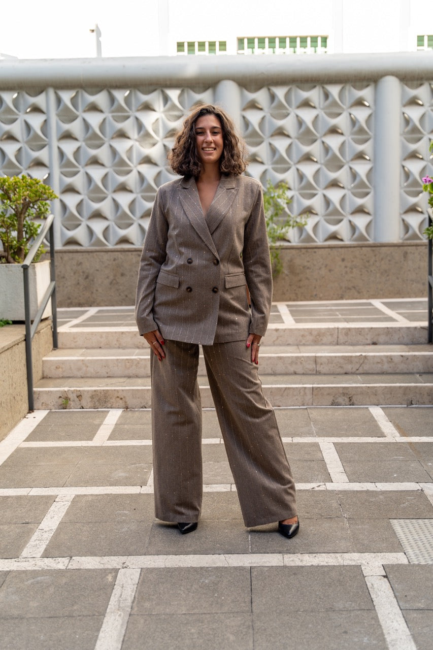 Giacca gessata con paillettes Siste's