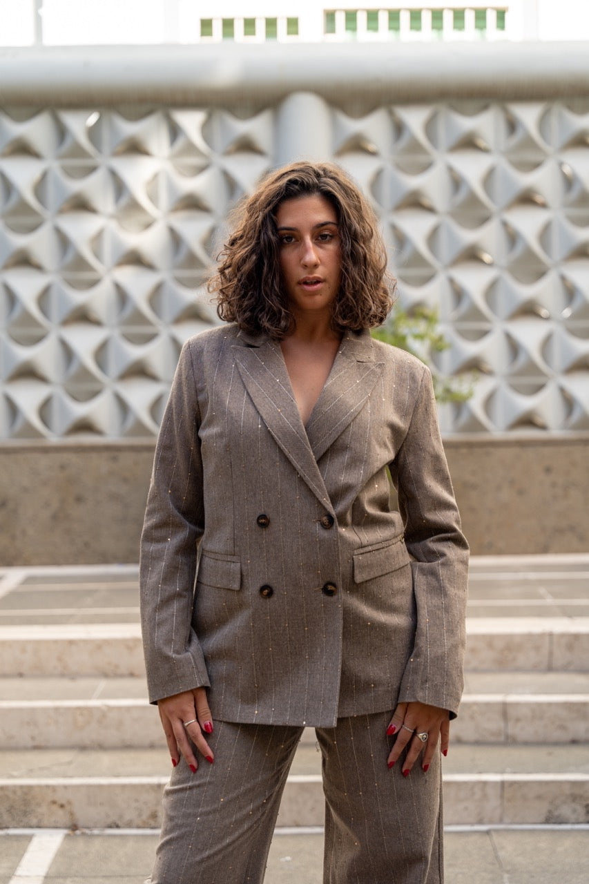 Giacca gessata con paillettes Siste's