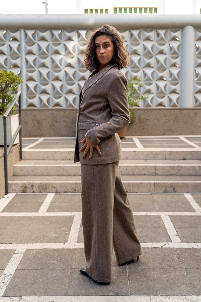 Giacca gessata con paillettes Siste's