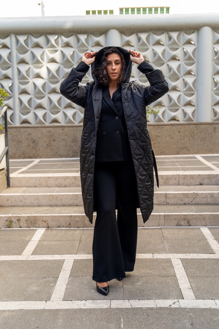 Piumino lungo trapuntato con cintura  No-Nà