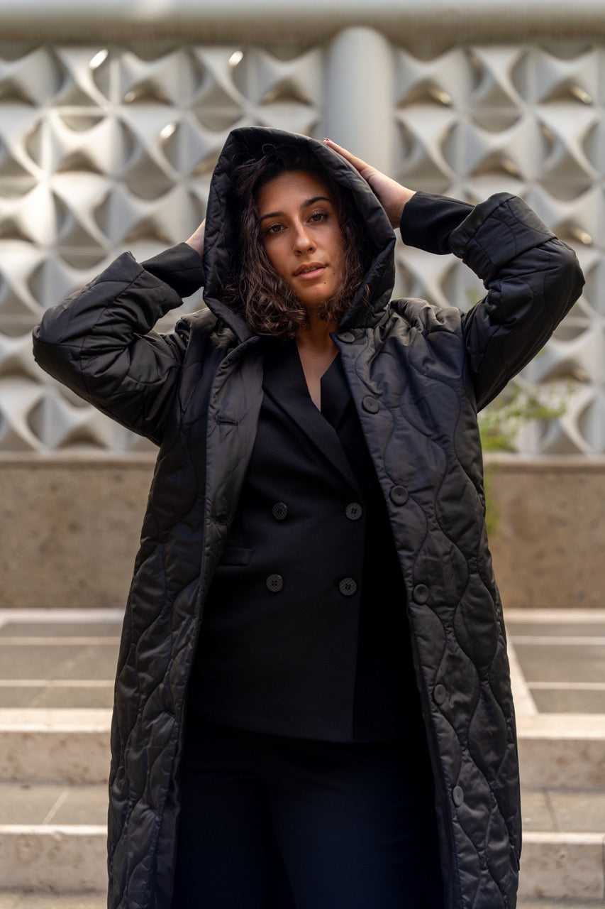 Piumino lungo trapuntato con cintura  No-Nà