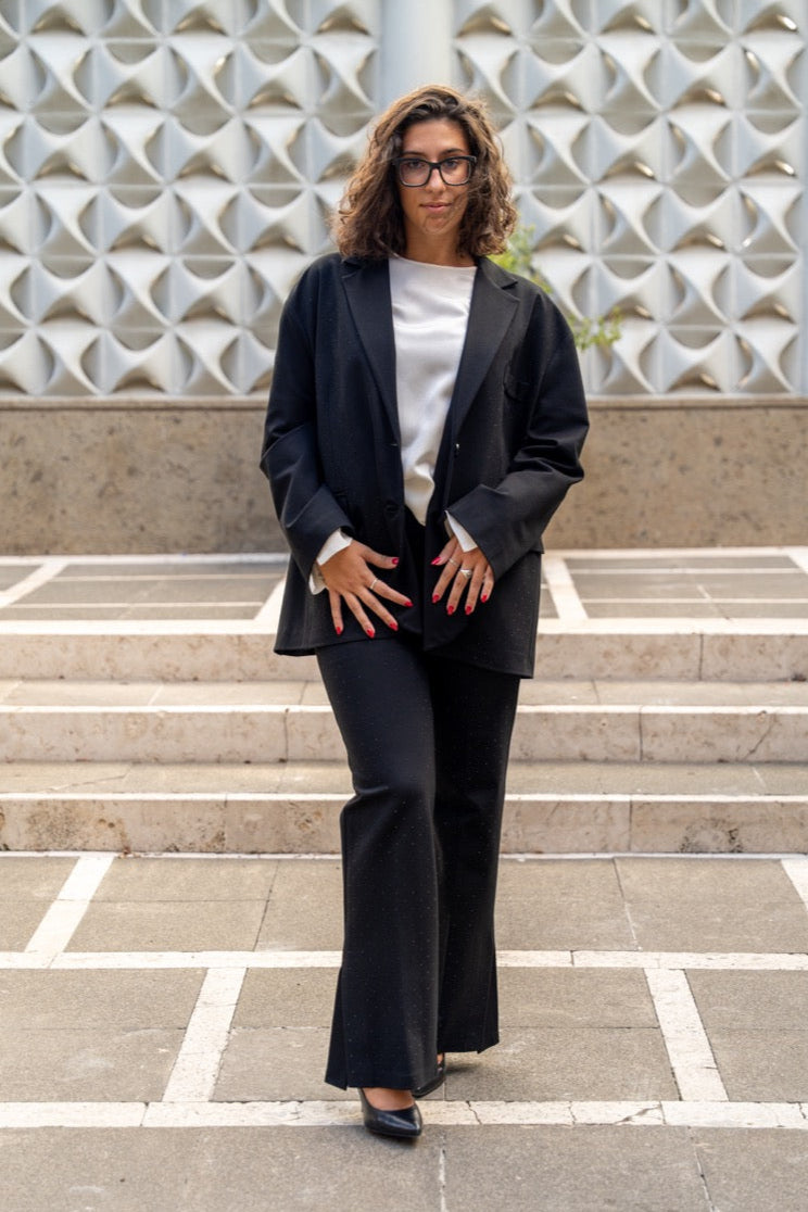 Pantalone elegante con strass No-Nà