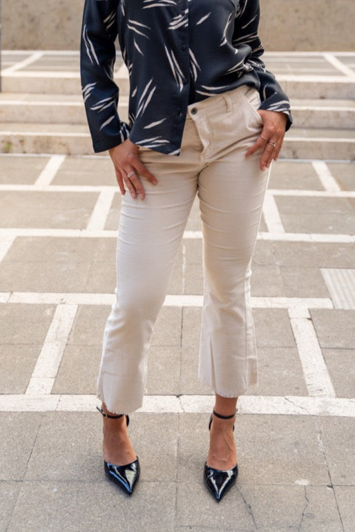 Pantalone trombetta in velluto No-Nà