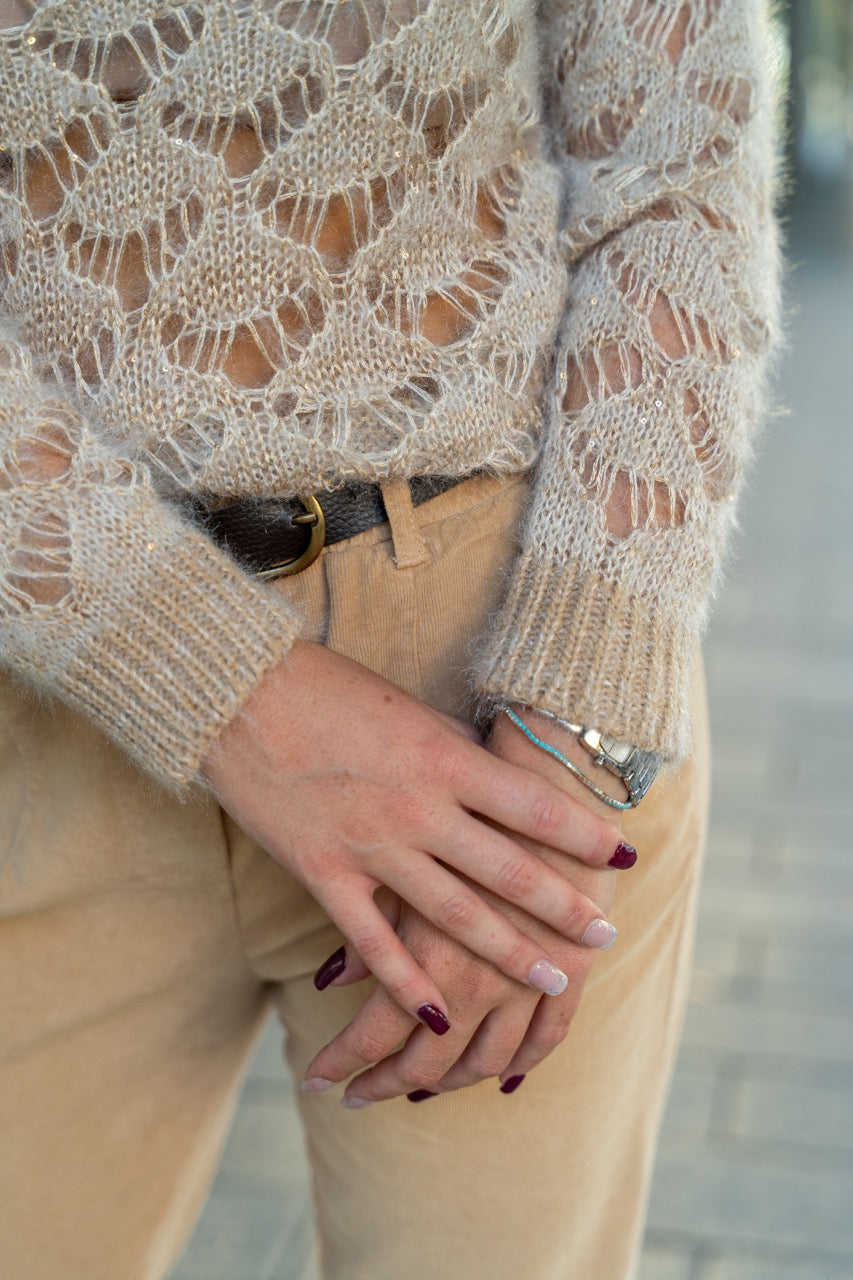 Maglia traforata con paillettes  No-Nà