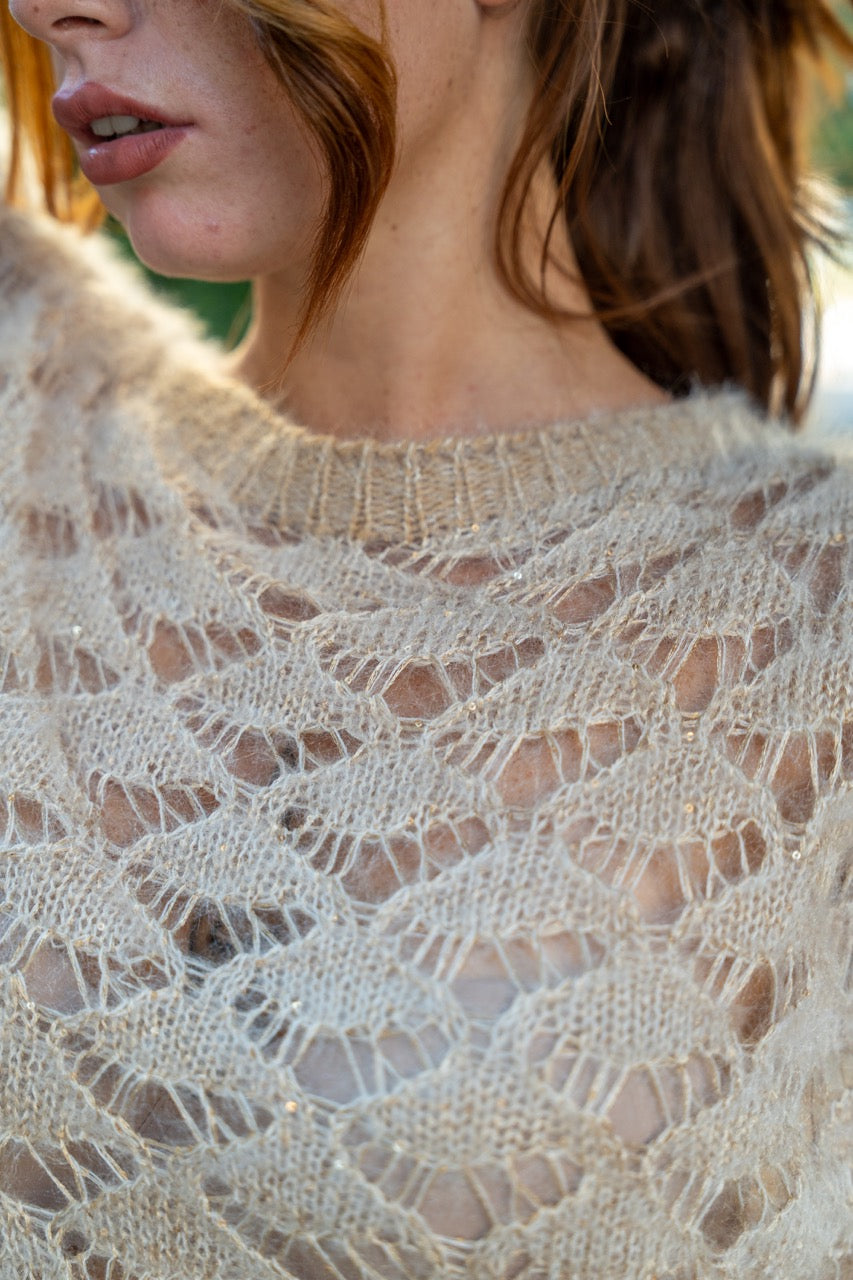 Maglia traforata con paillettes  No-Nà