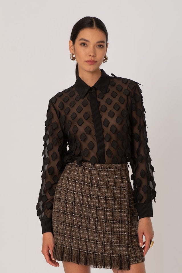 Blusa in pizzo con motivo a rombo Siste's