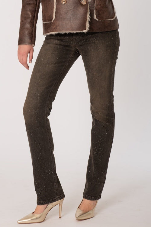 Denim a zampetta con glitter in Cotone Siste's