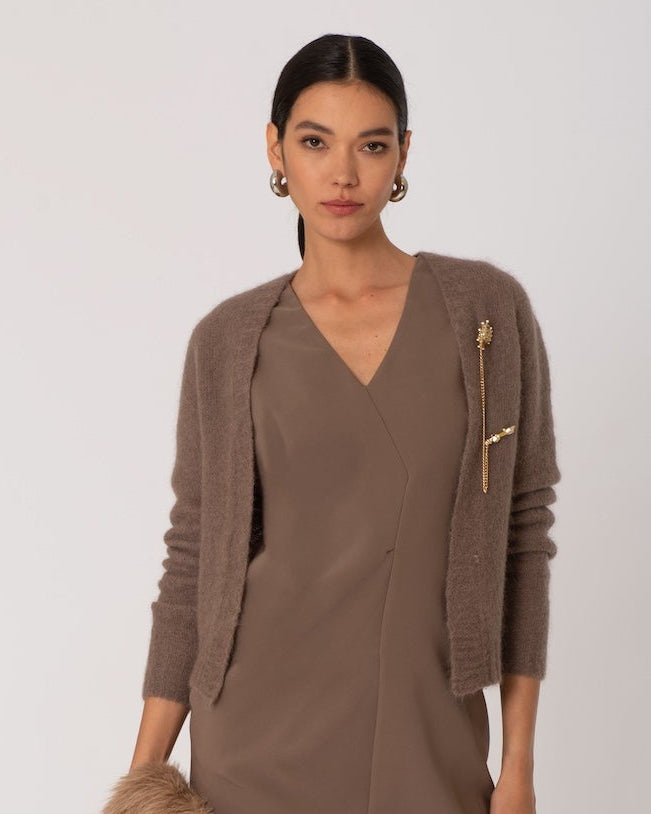 Giacchina in lana con accessorio dorato Siste's