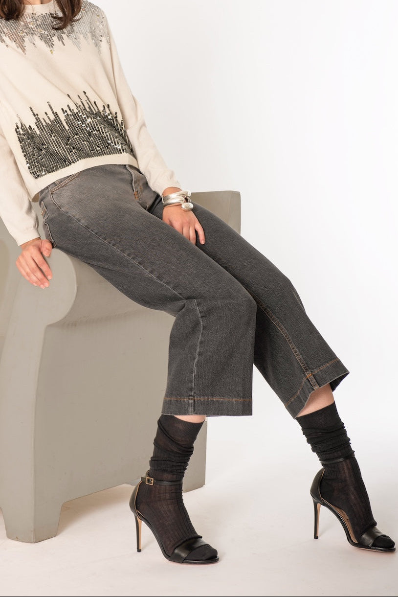 Denim sfumato in Cotone No-Nà